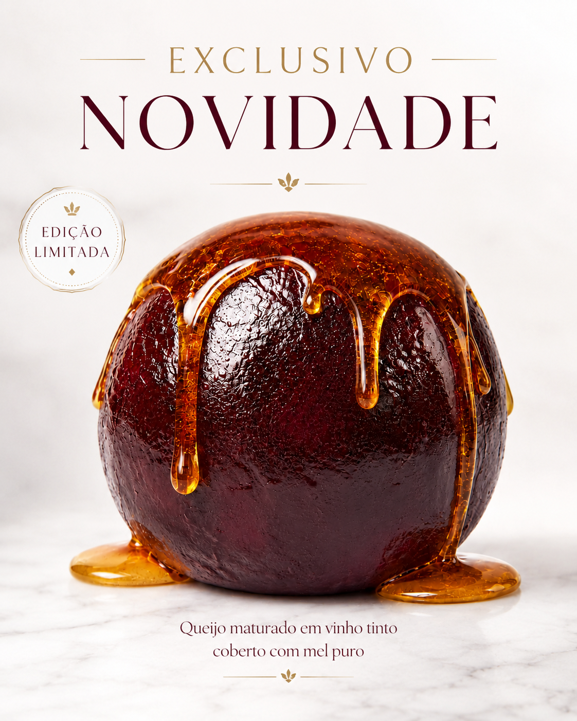 Queijo Dinamarquês Maturado no vinho e Mel italiano - Exclusividade!!!